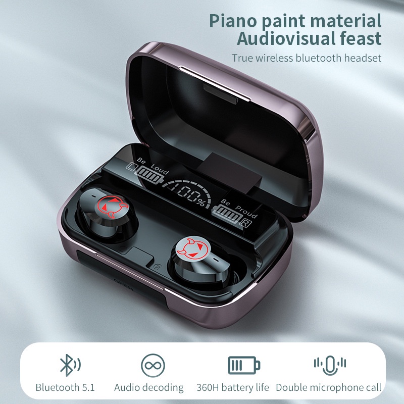 Tai Nghe Không Dây Bluetooth 5.1 9D Chống Nước Có Micro