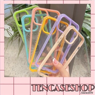 Ốp silicon trong viền 2 mặt màu pastel đơn giản bảo vệ điện thoại chống rơi vỡ dành cho ip 7p/8p/x/xsm/11/11pm/12pm