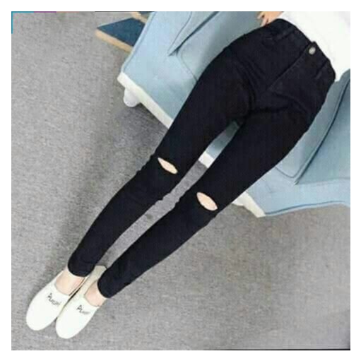 Quần Jean Lưng Cao Rách Gối mẫu quần jean co dãn quốc dân Panda