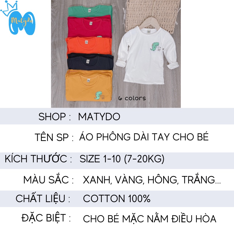 Áo phông cho bé gái bé trai áo thun trẻ em dài tay chất cotton thoáng mát cho trẻ từ 1-5 tuổi