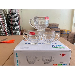 Bộ 6 cốc có quai thủy tinh pha lê