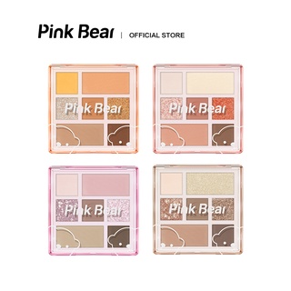 Bảng Phấn Mắt Pink Bear Little World 10g 7 Màu Lì Và Nhũ Làm Phấn Bắt Sáng