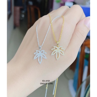 Dây chuyền nữ, bạc 925 , vòng cổ hình chiếc lá - vàng bạc đại phát