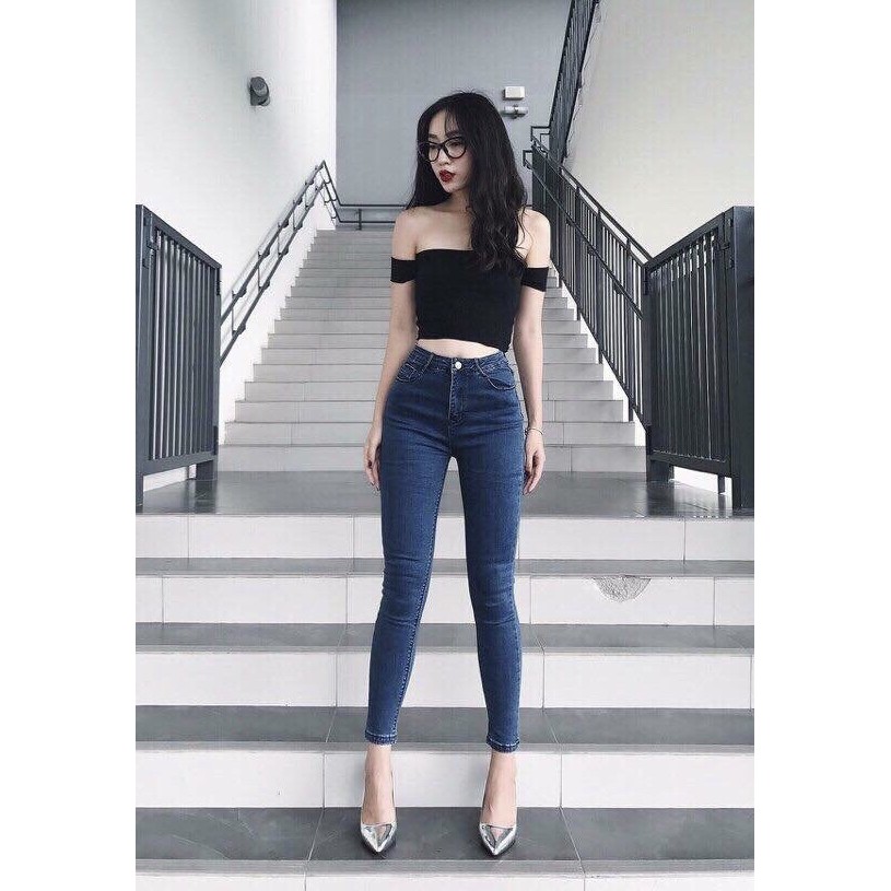 [40kg~90kg QUẦN JEAN DÀI BIG SIZE NỮ màu xanh đạm lưng cao co dãn mạnh 1830 3947