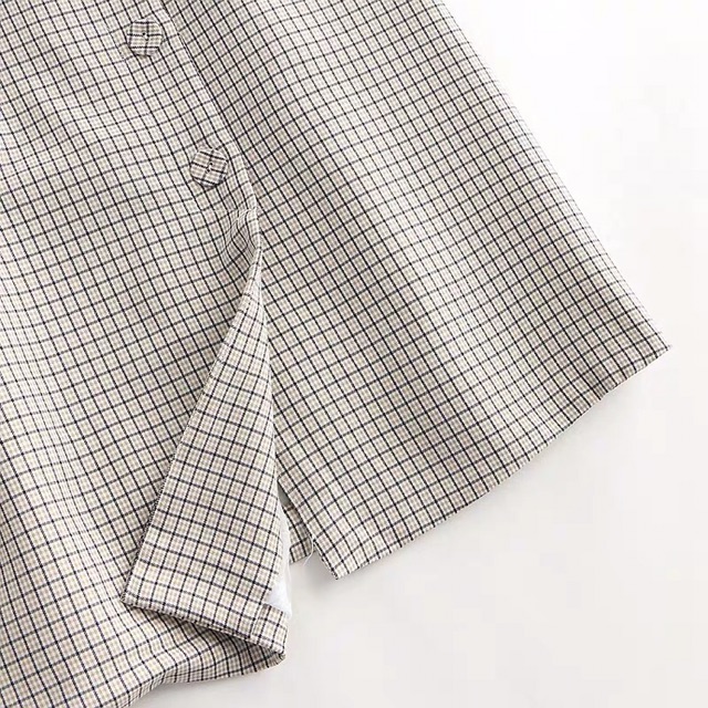 [Quynhmai2204]Chân váy cotton kẻ caro đắp vạt phối túi hàng xuất dư | BigBuy360 - bigbuy360.vn