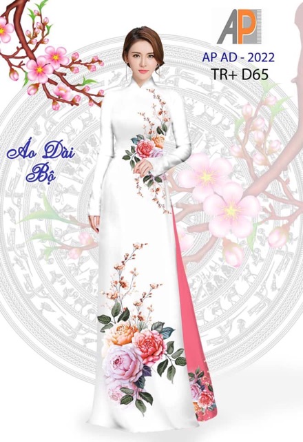 Vải áo dài hoa mẫu đơn
