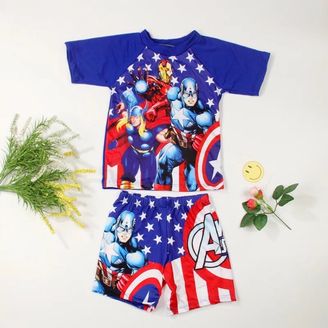 Đồ bơi bé trai đội trưởng mỹ captain America (15-22kg) _Lan Nhi