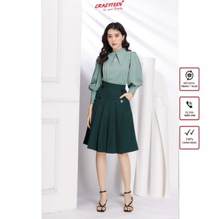 Chân váy xòe CRAZYTEEN form chữ a nữ xếp ly có túi CRAZYTEEN(CVC0022)