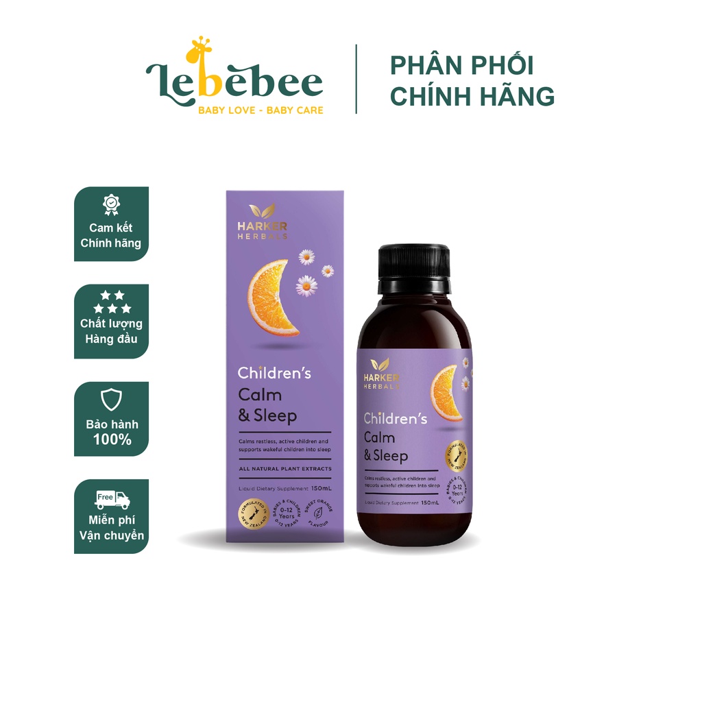 Siro Harker TÍM Calm & sleep - Tinh chất thảo dược cho bé ngủ ít, quấy đêm từ 0m (150ml)