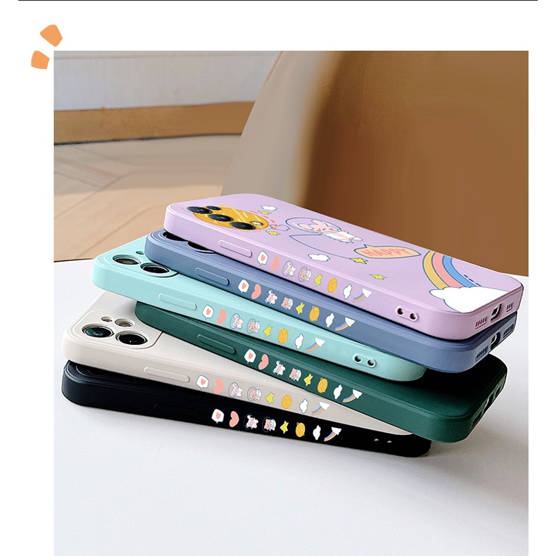 Ốp Điện Thoại TPU Dẻo Viền Thẳng Họa Tiết Hoạt Hình Dễ Thương Cho oppo reno 4 reno 5 reno 3 reno2 f reno 6
