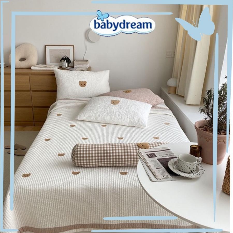 Drap Trải Giường Gấu Nâu Quilting Trần Bông Hàn Quốc Hàng Cao Cấp Baby Dreams | BigBuy360 - bigbuy360.vn