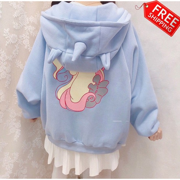 áo hoodie nữ in ngựa pegasus thần thoại chất liệu nỉ ngoại khóa dây kéo mới 2020