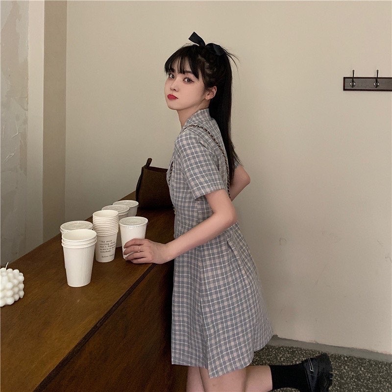 Đầm vest caro sang chảnh