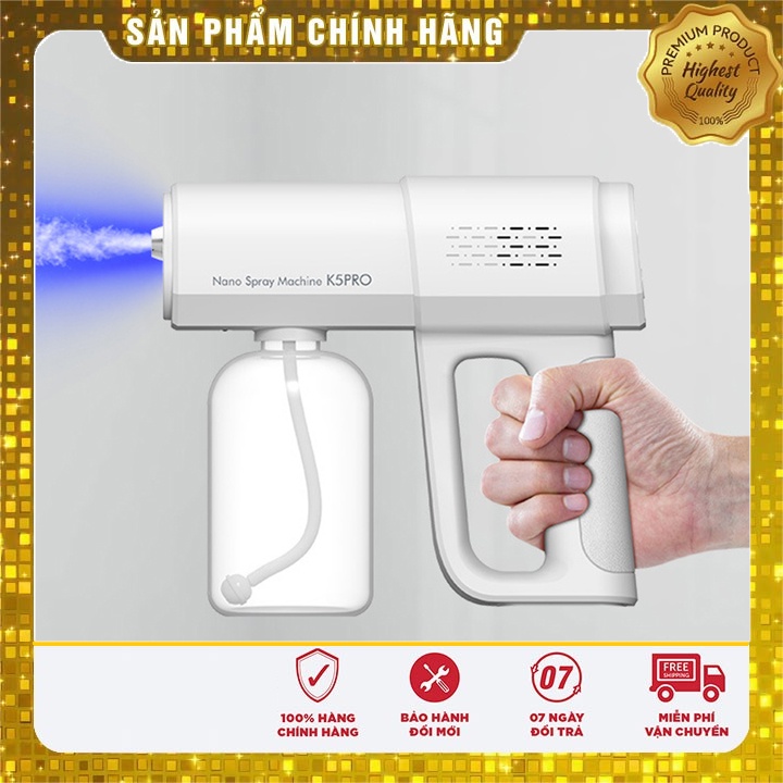Máy Phun Khử Khuẩn Nano K5, Súng Xịt Khử Khuẩn Cầm Tay - Tia UV Mạnh -Máy diệt khuẩn Nano thế hệ mới