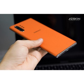 Miếng Dán Da Bò Galaxy Note 8/9/10/10Plus/Note20/Note20 Ultra | Da Bò Thật Vân Aran Cam