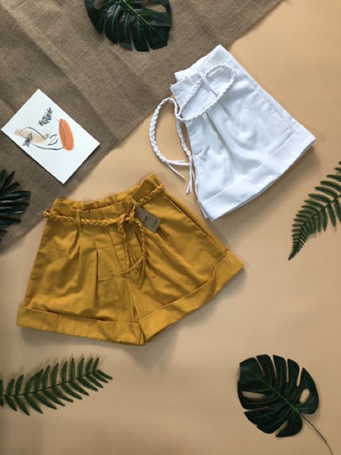 QUẦN SHORT LƯNG CAO LINEN