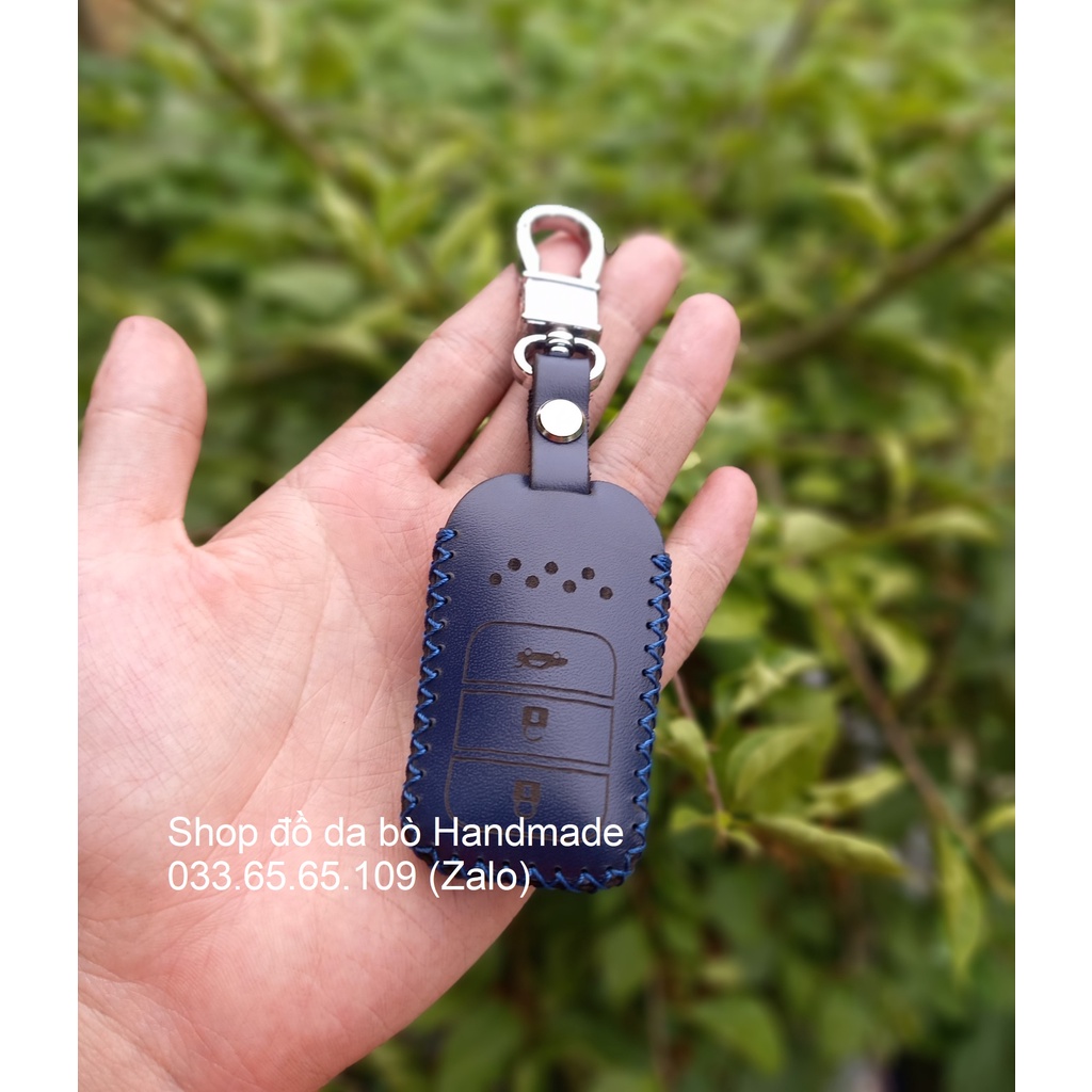 Bao da chìa khóa Honda HRV, Civic 2022 -2023 phom mới chìa 3 nút, 4 nút bấm bằng da bò thật, khắc tên miễn phí