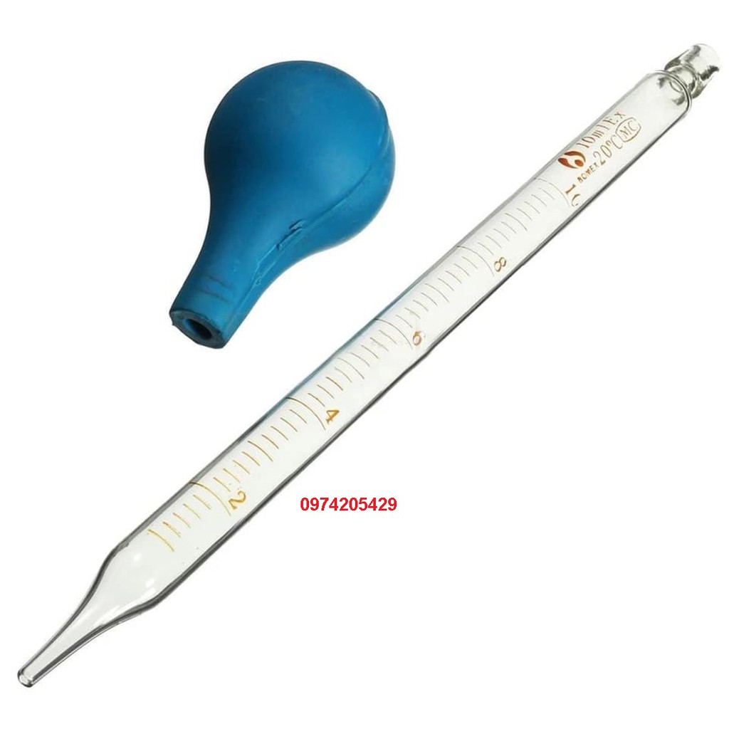 Pipet thủy tinh từ 1 - 10ml dài 20cm - ống hút dung dịch có chia vạch