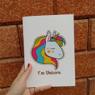 1 quyển vở I'M UNICORN khổ A5 như hình