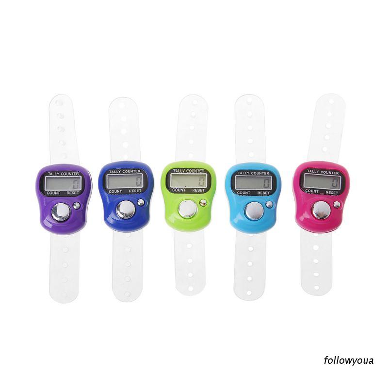 Máy đếm đeo ngón tay mini màn hình LCD hỗ trợ may vá màu sắc ngẫu nhiên
