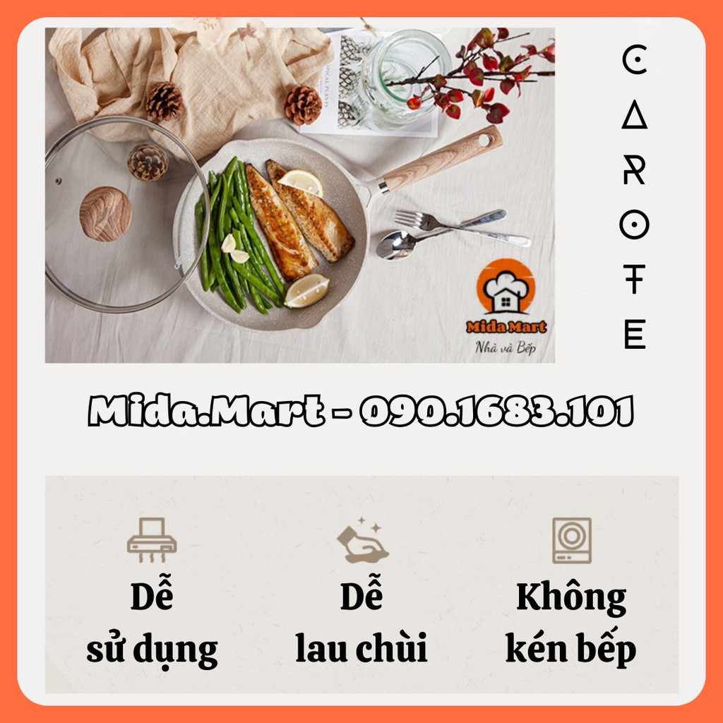 🔥 CHẢO CHỐNG DÍNH CAROTE CHÍNH HÃNG 4 SIZE BẢO HÀNH 6 THÁNG 🔥
