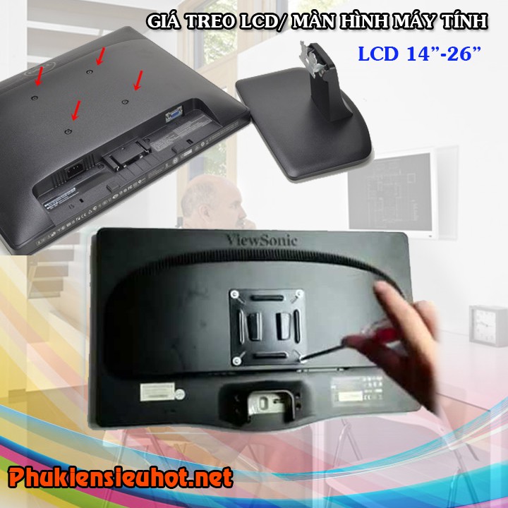 Giá treo màn hình máy tính, LCD nhỏ gọn 14-26inch