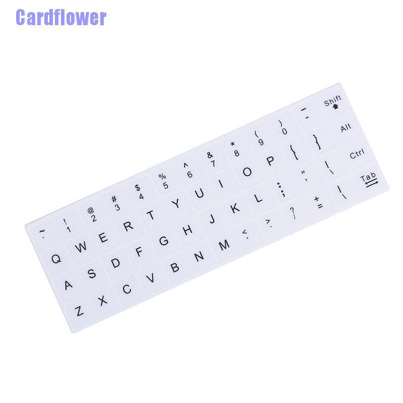 Miếng Dán Bàn Phím Laptop Màu Trắng / Đen In Chữ Tiếng Anh Cardflower