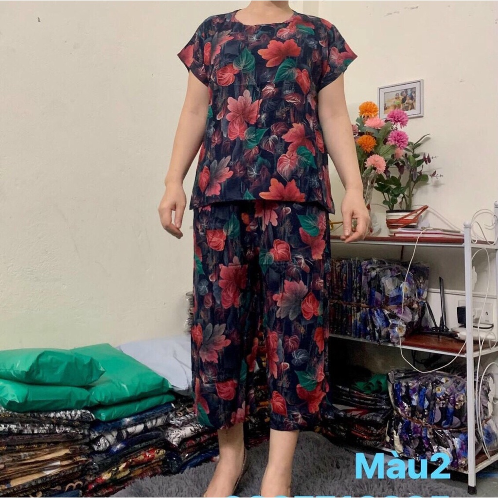 Bộ Lanh 3D, Bộ lạnh nhung mặc nhà  Quà tặng bà tặng mẹ Cực sang