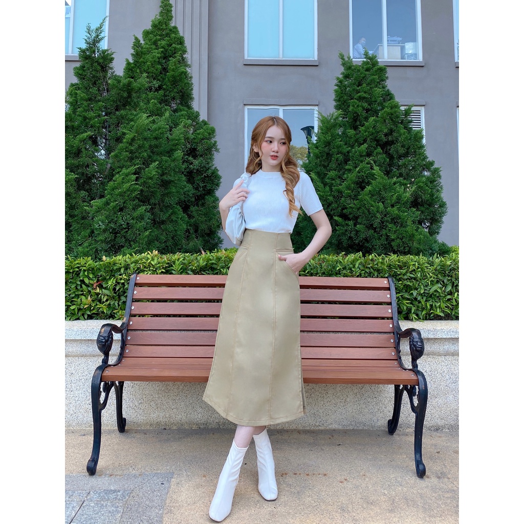 Chân Váy Dài Eo Cao Chất Kaki JxJ