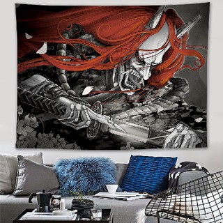 ۞Thảm Treo Tường Trang Trí In Hình Samurai Nhật Bản Sáng Tạo