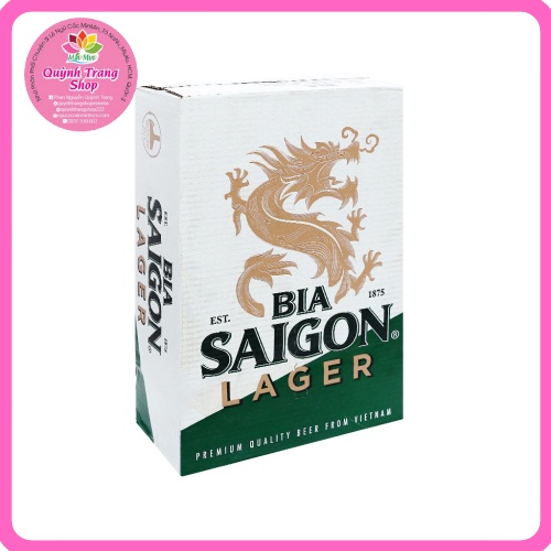 Thùng 24 lon bia Sài Gòn xanh Lager 330ml