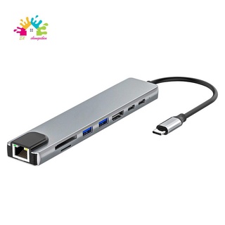 Đế sạc 8 trong 1 cổng hdmi usb 3.0 rj45 pd usb-c 4k cho laptop