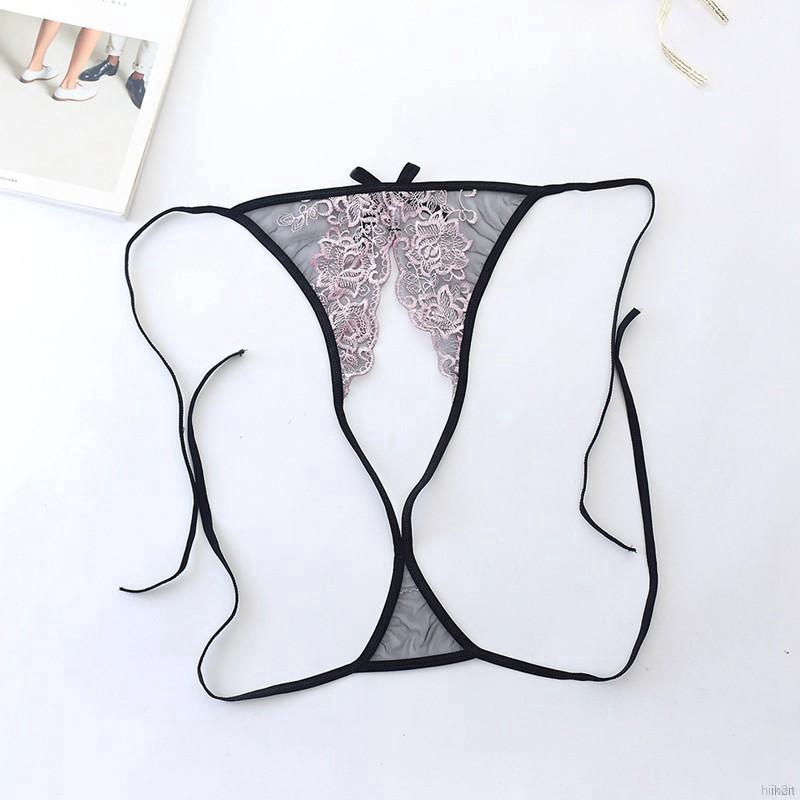 Quần lót ren hoa xuyên thấu lưng thấp cho nữ