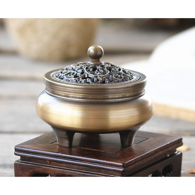 Lư xông trầm hương bằng đồng nguyên chất 7,7x9cm