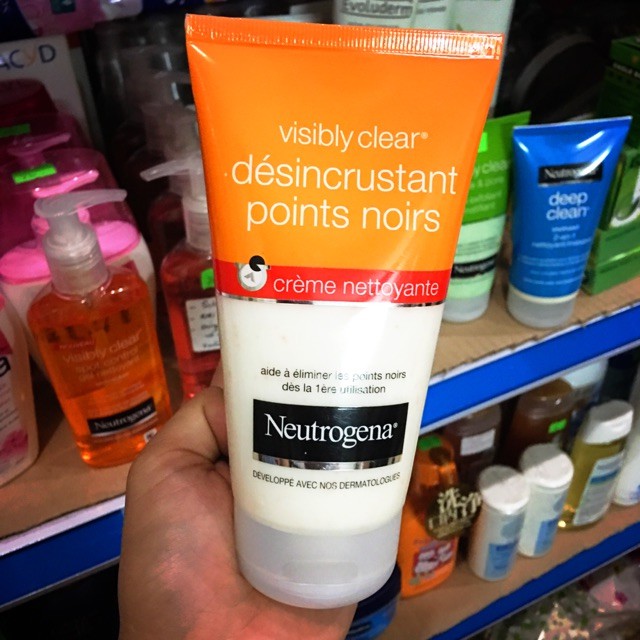 Neutrogena Visibly Clear Crème Désincrustant Points Noirs - Sữa Rửa Mặt Loại Bỏ Mụn Đầu Đen, Mụn Nhỏ Li Ti 150ml