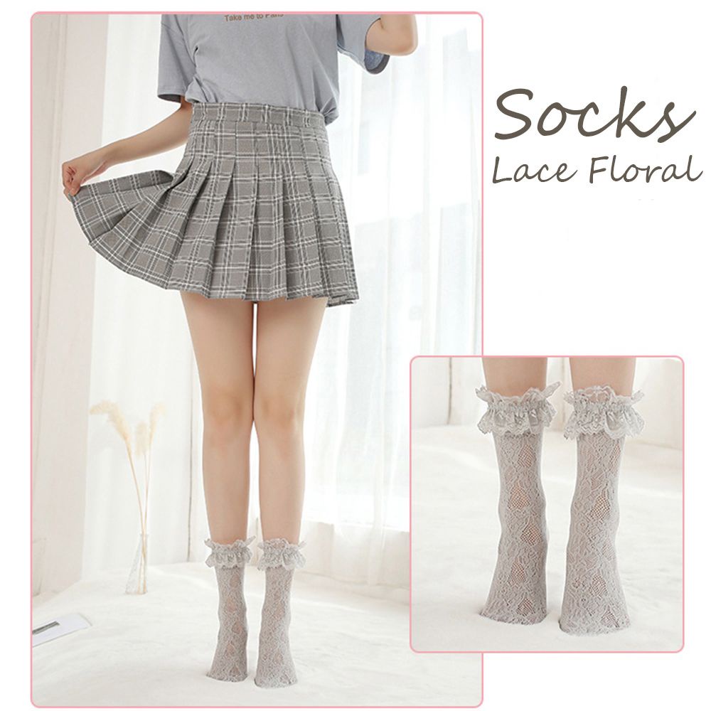 Vớ Ren Mềm Mại Cổ Thấp Xếp Ly Nhiều Màu Sắc Phong Cách Lolita Thời Trang Mùa Hè Cho Nữ