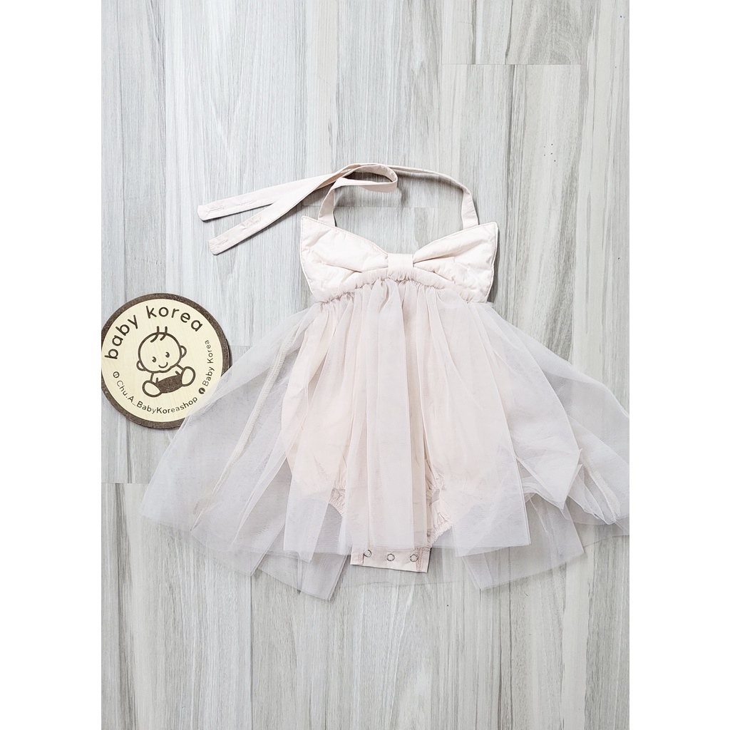 Suit váy nơ hai dây ren xoè bồng bềnh FromJ Hàn Quốc xinh yêu cho bé gái made in Korea thời trang trẻ em BABYKOREA