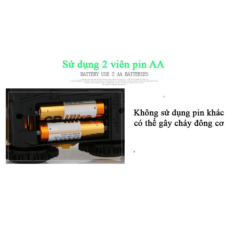 MB16 DX Xe ô tô đồ chơi chạy pin,xe chuyển vận nông trại cho bé, chạy bằng pin tiểu (màu vàng bánh tím-chưa kèm pin) nhự