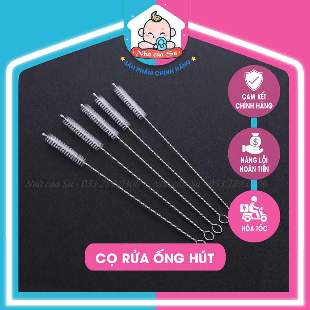 Cọ rửa ống hút bình sữa, hút mũi, dây máy hút sữa bằng thép không gỉ, uốn cong dễ dàng cho bé Nhà của Su