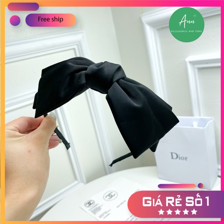 Bờm Nơ Lụa Đen 2 Tầng Thời Trang - Xược Nơ Dày Dặn, Chất Liệu Lụa Đen Cao Cấp, Phom Nơ Chuẩn Đẹp, Lên Hình Siêu Xinh