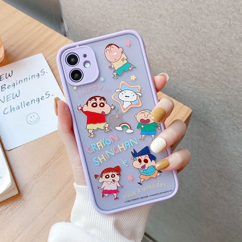 Ốp Điện Thoại Nhựa Nhám Họa Tiết Cậu Bé Bút Chì Cho IPhone 6 6S 7 8 Plus X XR XS 11 12 13 Pro Max 12