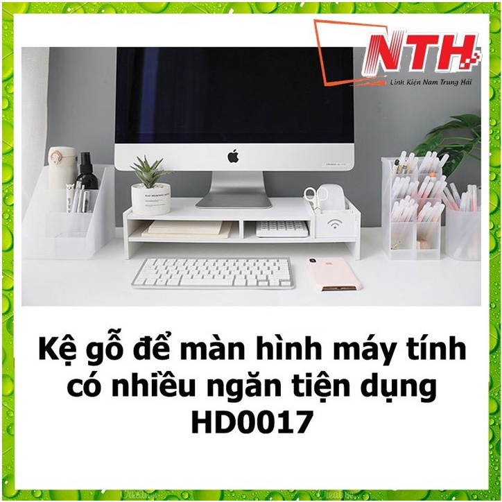 Kệ gỗ để màn hình máy tính có nhiều ngăn tiện dụng HD00017