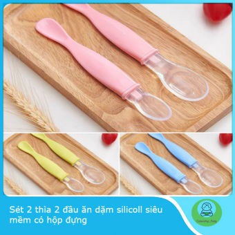 Bộ 2 Thìa Ăn Dặm Silicon Cihcco Cao Cấp Siêu Mềm Cho Bé