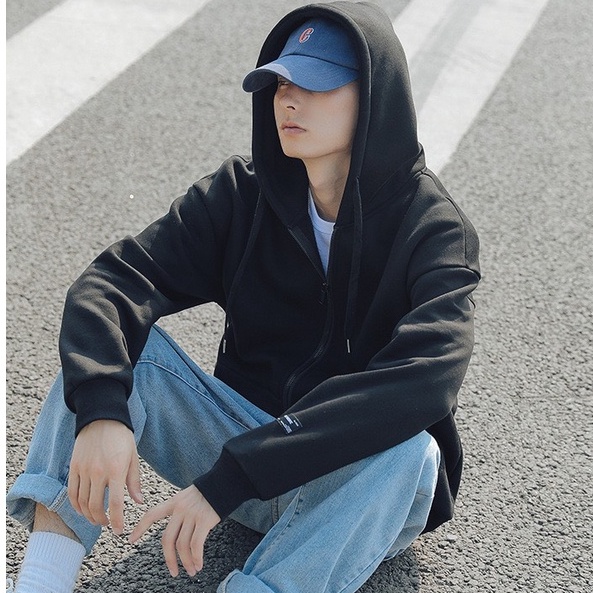HÀNG CÓ SẴN  Áo khoác nỉ hoodie trơn khóa zip nam nữ chất nỉ bông mềm mịn dáng rộng thoải mái