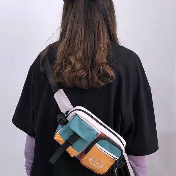 Túi Đeo Chéo Trước Ngực Phong Cách Hip Hop Nhật Bản Cho Nam Và Nữ