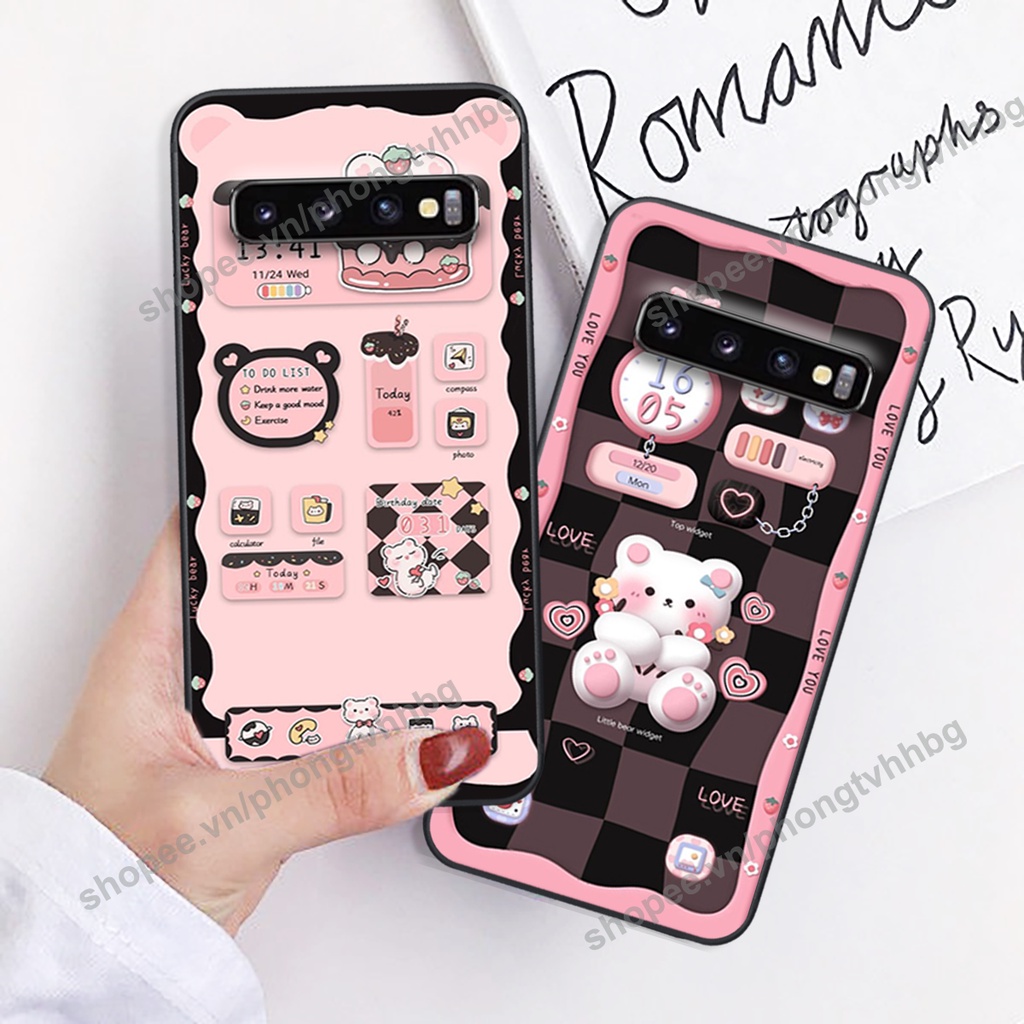 Ốp lưng Samsung S10 / S10 5G / S10 Plus / S10+ / S10e gấu,thỏ trắng , đồng hồ dễ thương cute cực đẹp