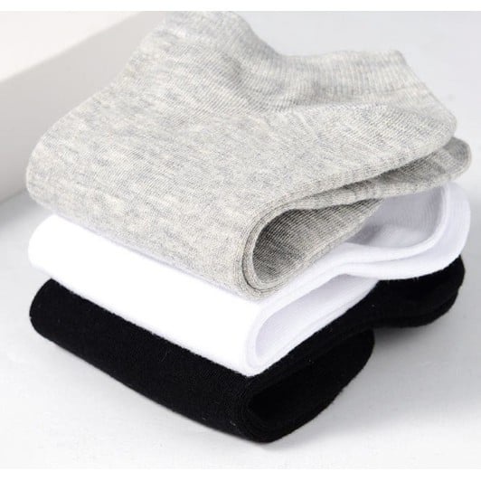 Tất cổ thấp vớ đen trắng chất cotton thấm hút mồ hôi - TV01