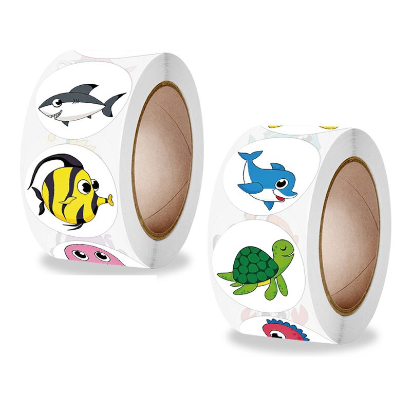 Cuộn 500 miếng dán 25mm / 1inch trang trí văn phòng phẩm dễ thương