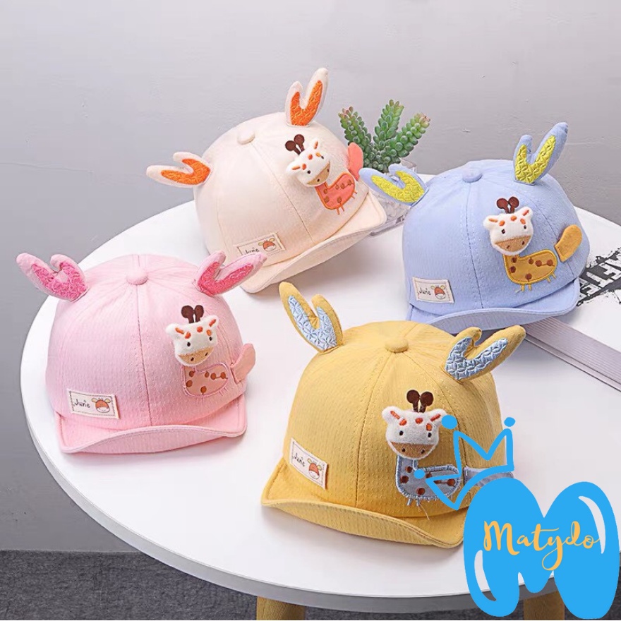 Mũ cho bé gái bé trai nón lưỡi trai hình hươu cao cổ đáng yêu phụ kiện trẻ em MU018