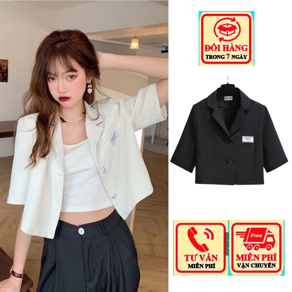 Áo Blazer Croptop Ngắn Tay Vest Dáng Ngắn Hàn Quốc blazer dáng ngắn BL02